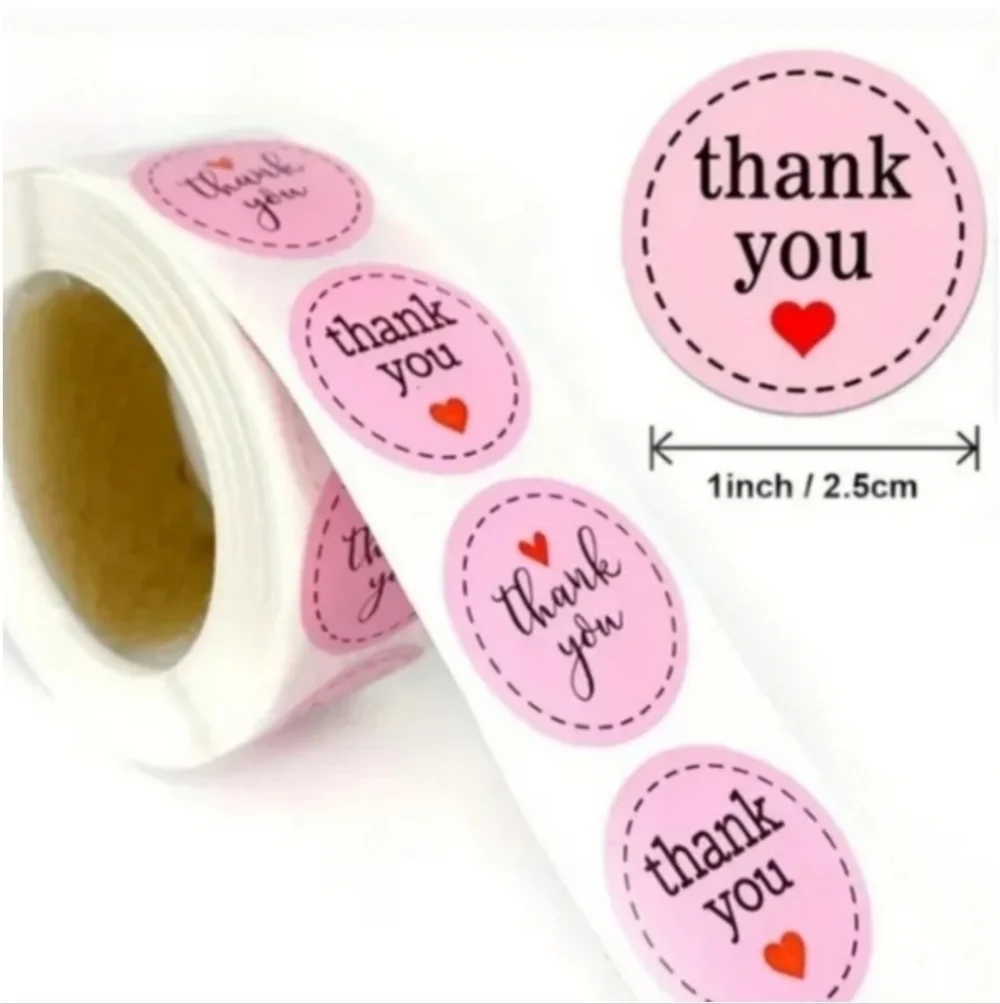 500 Pieces Roll Thank You Sealing Sticker